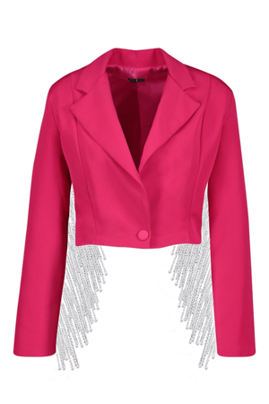 Image of ‘JAX’ Fulled Lined Crystal Crop Jacket