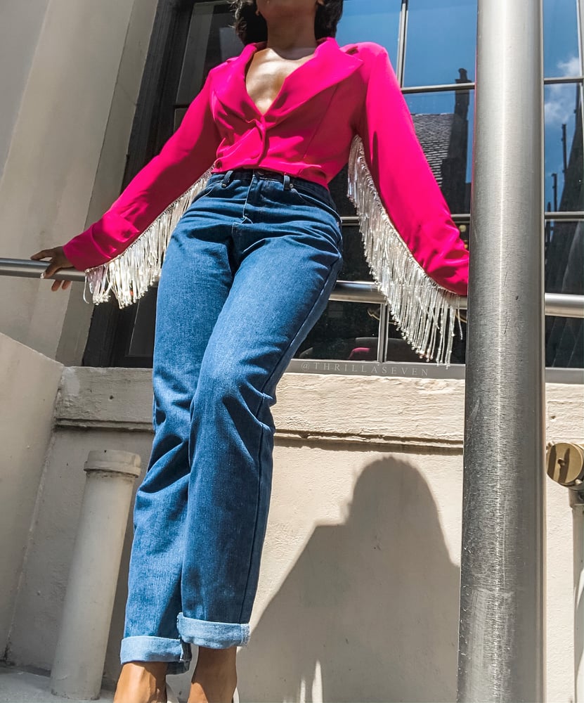 Image of ‘JAX’ Fulled Lined Crystal Crop Jacket