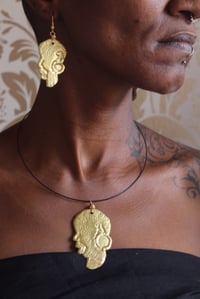 Image 1 of Small masked choker and earring set