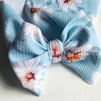 Image 1 of Aqua floral | bow 