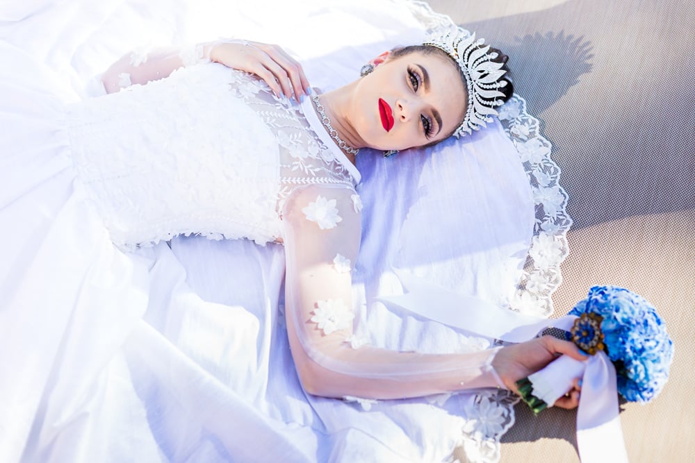 Barely Baby Blue Wedding Dress / Desi Designs Couture Barely Baby Blue Wedding Dress / Desi Designs Couture