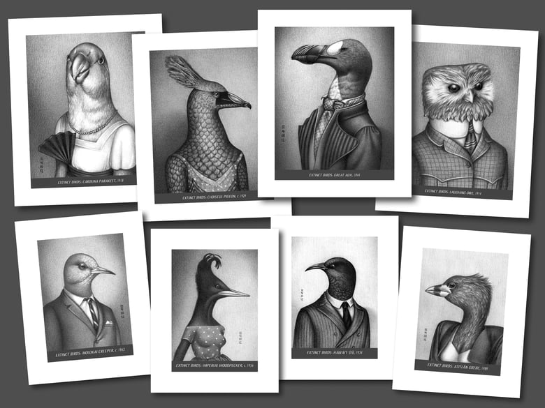 Image of Extinct Birds 8-Print Set