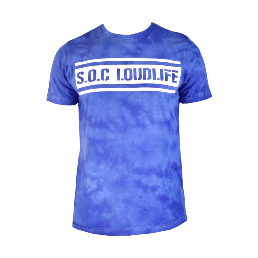 Image of S.O.C LOUDLIFE Tie dye tee (Royalblue/white)