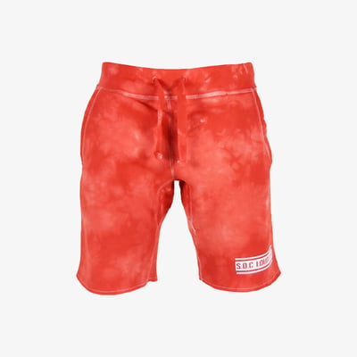 Image of S.O.C LOUDLIFE Marble Tie dye shorts (Red/white)