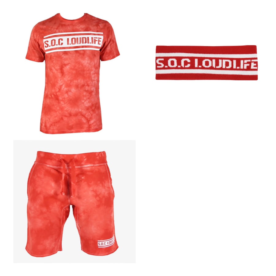 Image of S.O.C LOUDLIFE Tie dye tee (red/white)