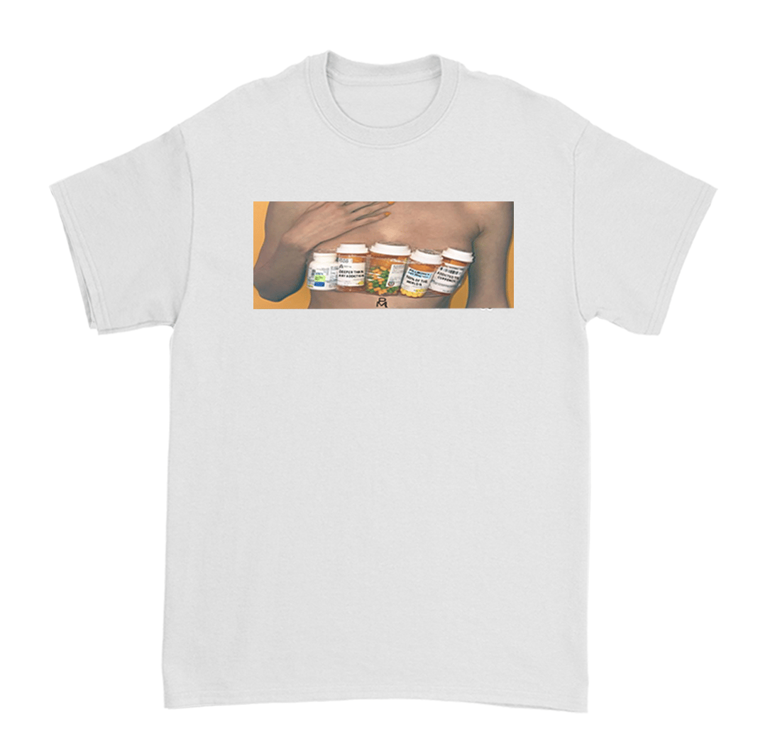 Image of MEN WHITE " EXHIBIT B " CREW T-SHIRT