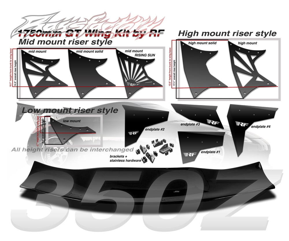 Image of Nissan Z33 350z 1750mm FRP GT Wing kit