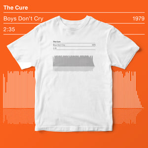 Image of The Cure Boys Don't Cry T shirt Song Sound Wave Graphic