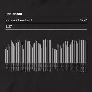 Image of Radiohead T shirt, Paranoid Android, Song Sound Wave Graphic 
