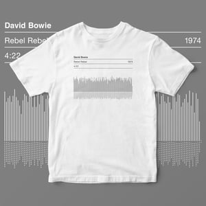 Image of David Bowie T Shirt, Rebel Rebel Song Sound Wave Graphic