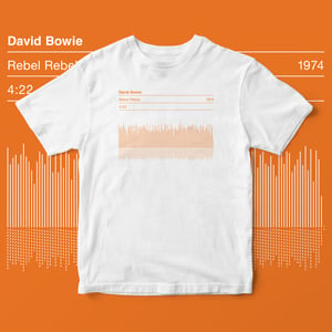Image of David Bowie T Shirt, Rebel Rebel Song Sound Wave Graphic