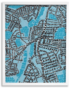Image of Catford SE6 - SE London Type Map - Various colours