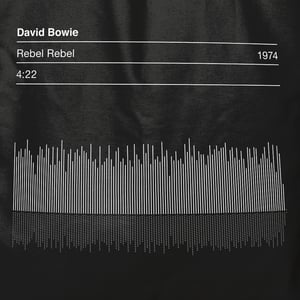 Image of David Bowie Tote Bag, Rebel Rebel Song Sound Wave Graphic