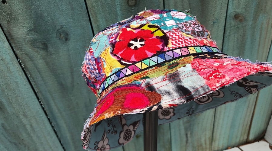 Image of Colorful collage hat