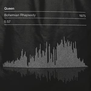 Image of Queen Bohemian Rhapsody Song Soundwave Graphic Tote Bag