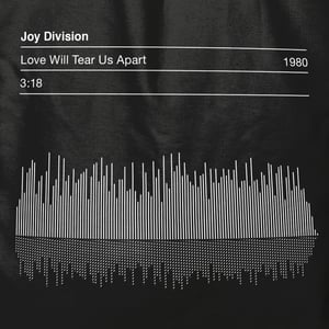 Image of Joy Division 'Love Will Tear Us Apart' Song Soundwave Graphic Tote Bag