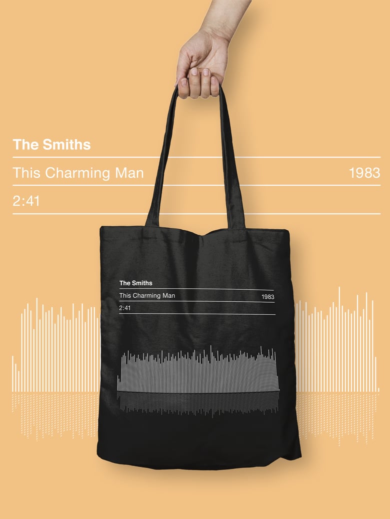 Image of The Smiths Tote Bag | This Charming Man Song Sound Wave Graphic