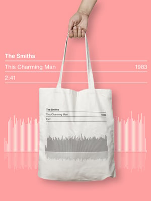 Image of The Smiths Tote Bag | This Charming Man Song Sound Wave Graphic