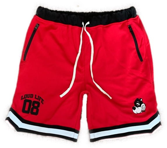 Image of Loudlife Louie Skunkball shorts (Red/white/black)