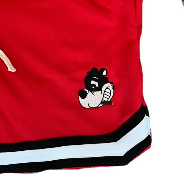 Image of Loudlife Louie Skunkball shorts (Red/white/black)