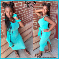 Image 1 of Mint Ribbed Knit Tank Dress 