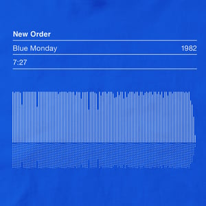 Image of New Order T shirt, Blue Monday Song Sound Wave Graphic 
