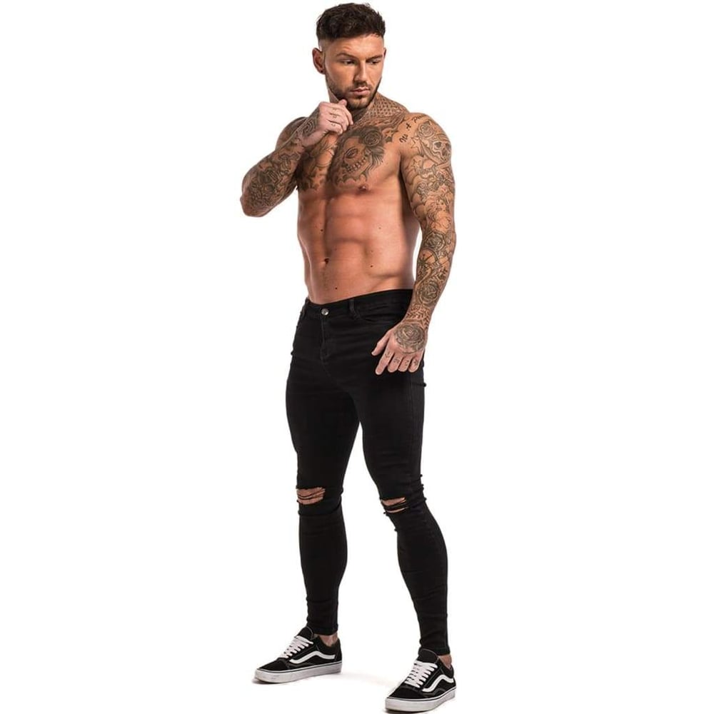 black barrel jeans