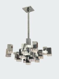 Image 1 of Large "Cubic" Chandelier by Sciolari, Italy