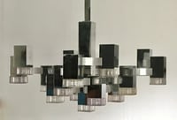 Image 5 of Large "Cubic" Chandelier by Sciolari, Italy