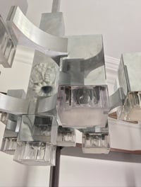Image 3 of Large "Cubic" Chandelier by Sciolari, Italy