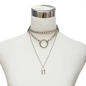 Image of Chain me up padlock choker layered necklace