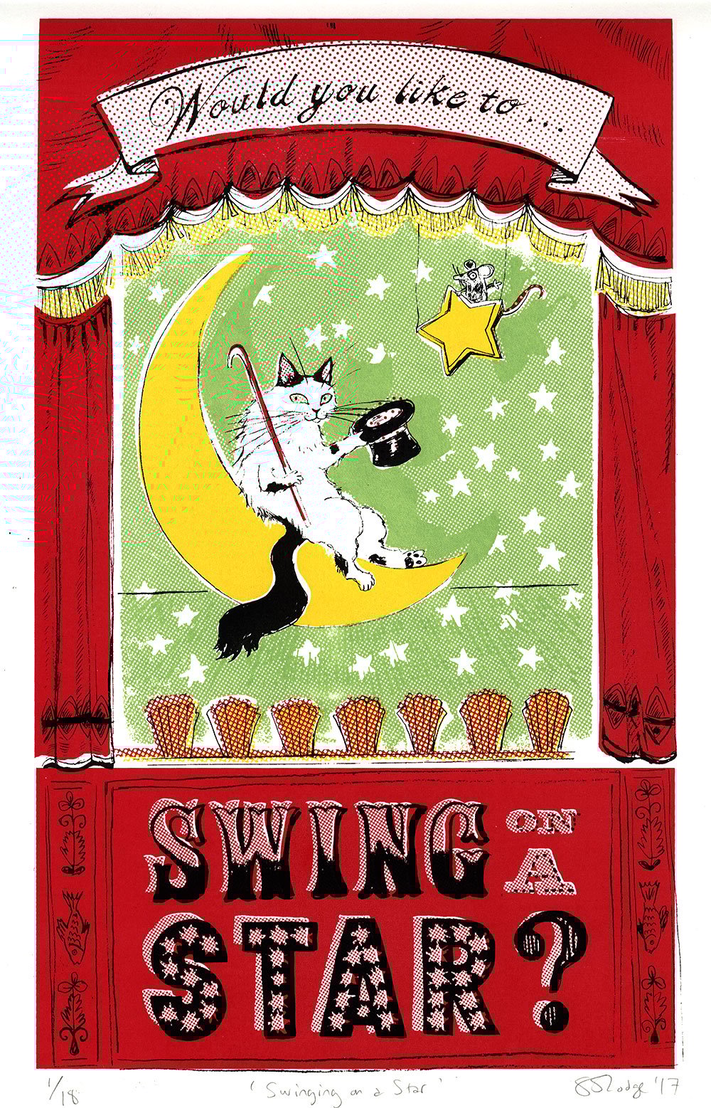 Image of 'Swinging on a Star' Screenprint