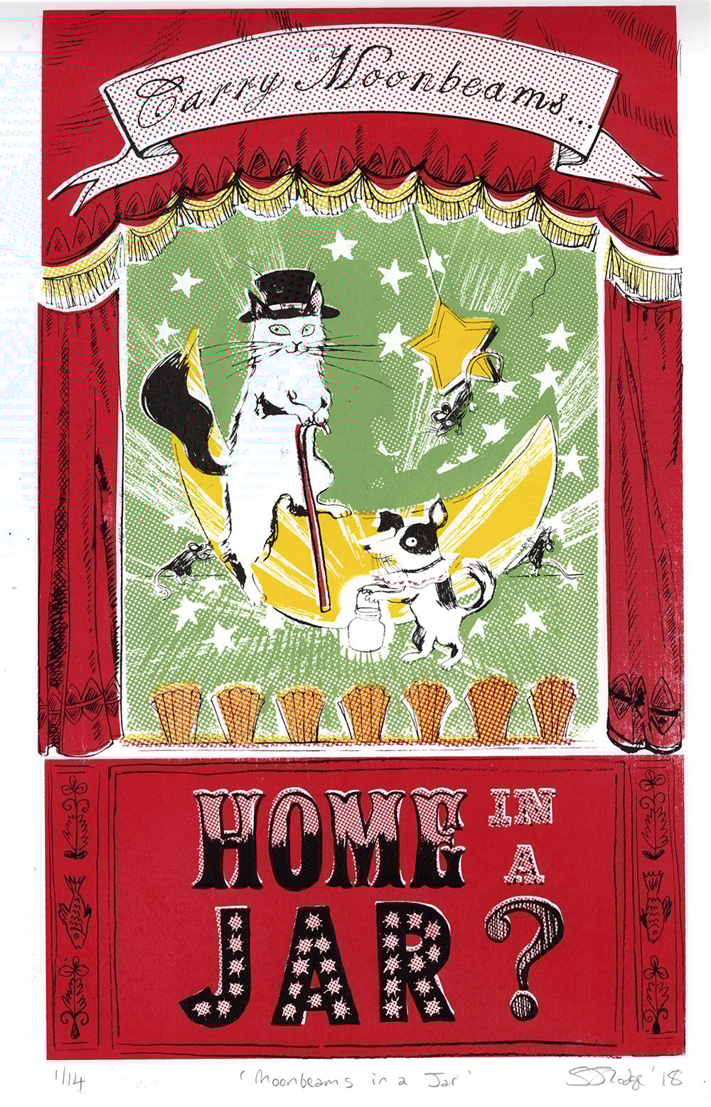 Image of 'Moonbeams in a Jar' Screen Print