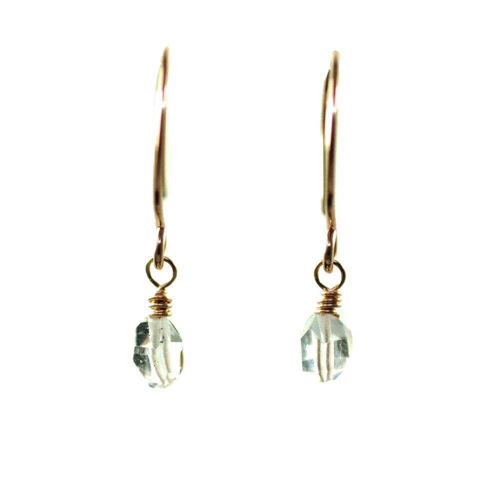 Image of Tiny Raw Crystal Hoop Earrings
