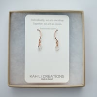Image 5 of Tiny Raw Crystal Hoop Earrings