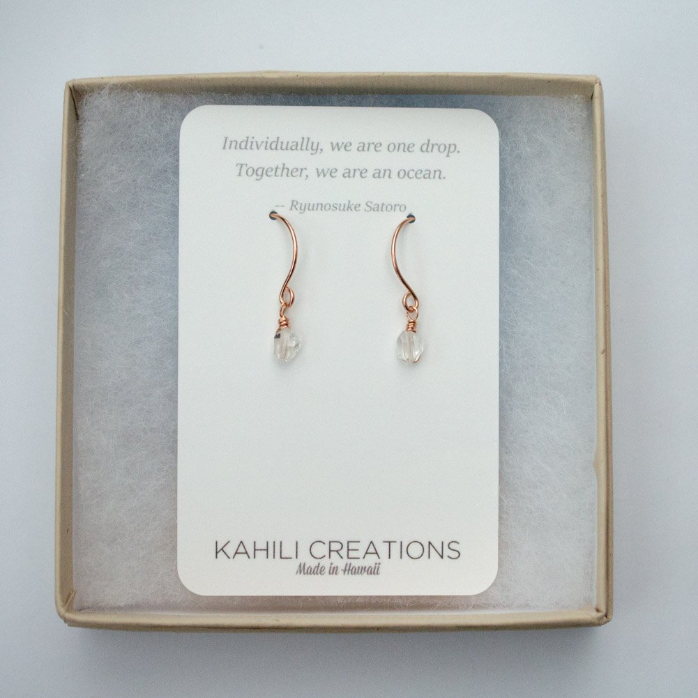 Image of Tiny Raw Crystal Hoop Earrings