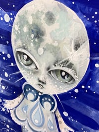 Image 3 of Moon Girl - original mixed media painting/drawing 