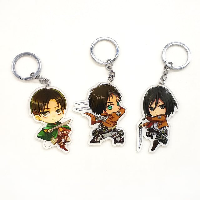 Image of NEW Cute Attack on Titan Character Keyring