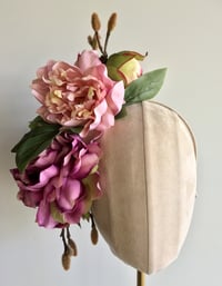 Image 1 of Pink/lavender flower headpiece 