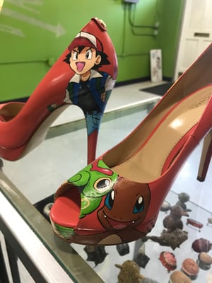 Image of Custom Hand Painted Pokémon x Michael Kors High Heels