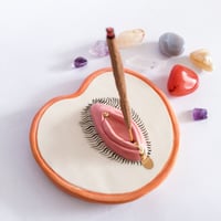 Image 2 of Juicy Fruit Trinket Plate / Incense Holder - White Peach - Natural