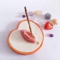 Image 2 of Juicy Fruit Trinket Plate / Incense Holder - White Peach - Waxed