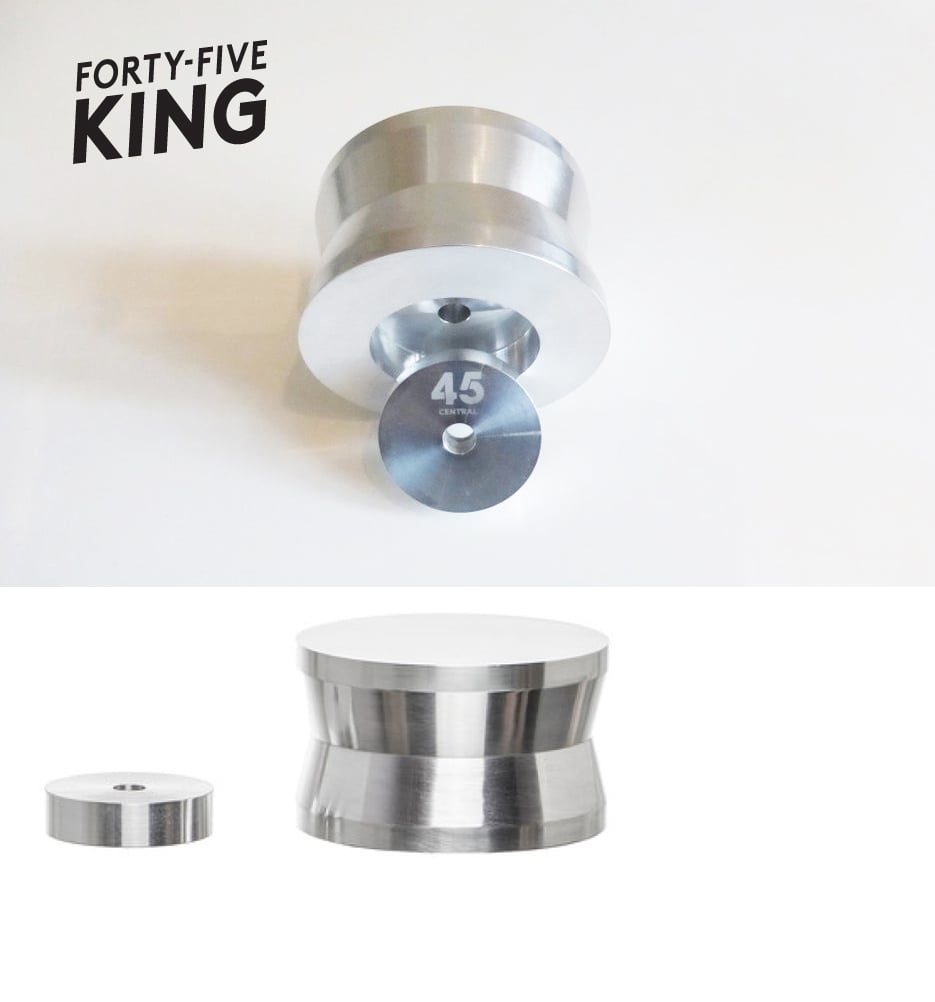 45 KING Stabiliser Weight + Pro Slot In Vinyl Record Adapter - 7 in stock /  45 CENTRAL Original Vinyl Adapters for playing 7