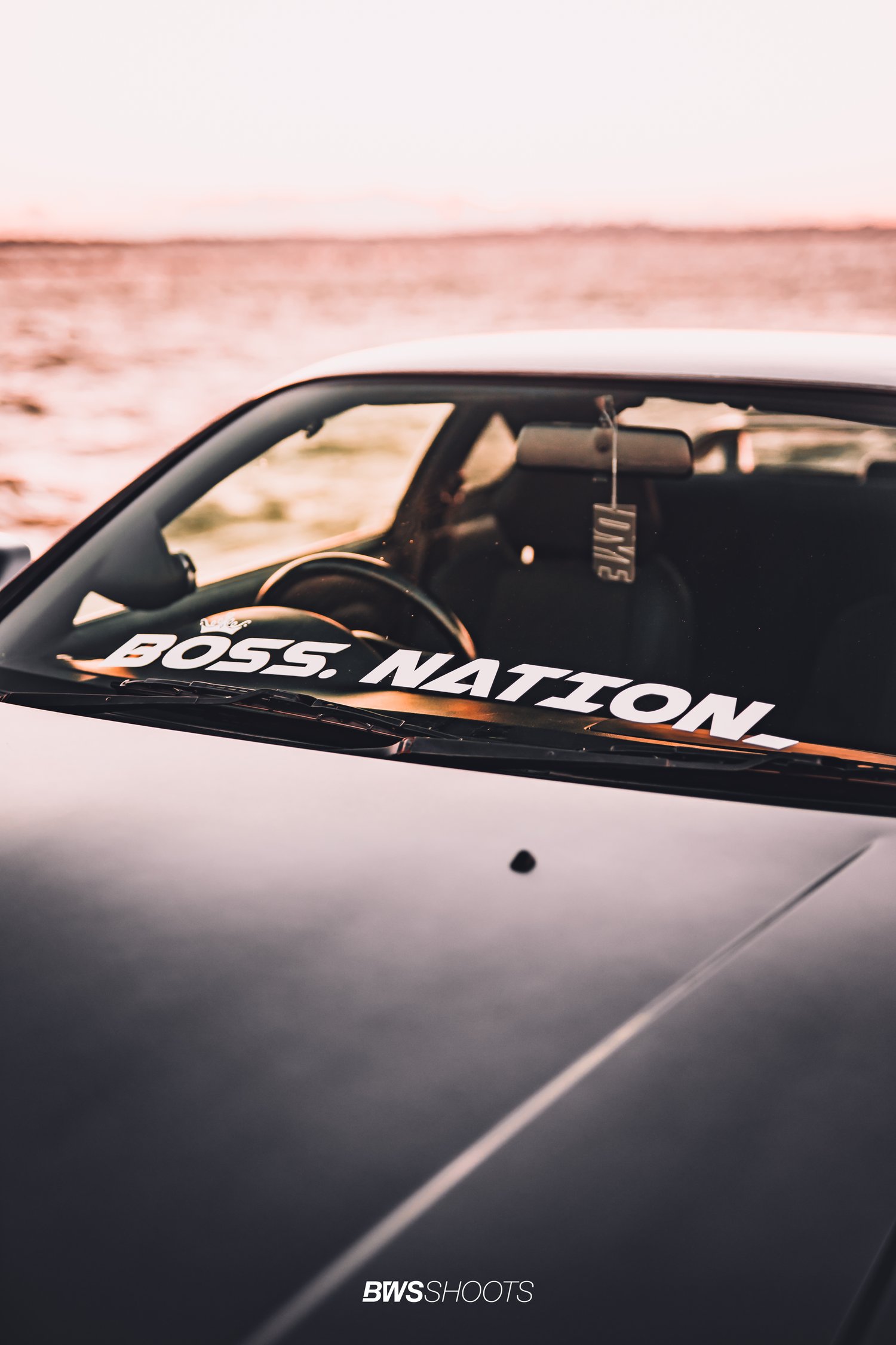Image of White x White Windhshield Banner & Motorbike Sticker