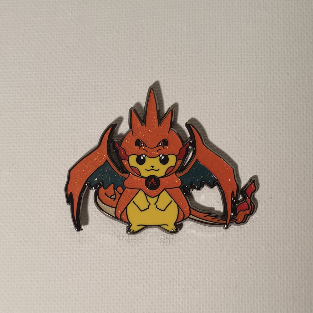 Image of Mega Charizard Glitter Enamel Pin