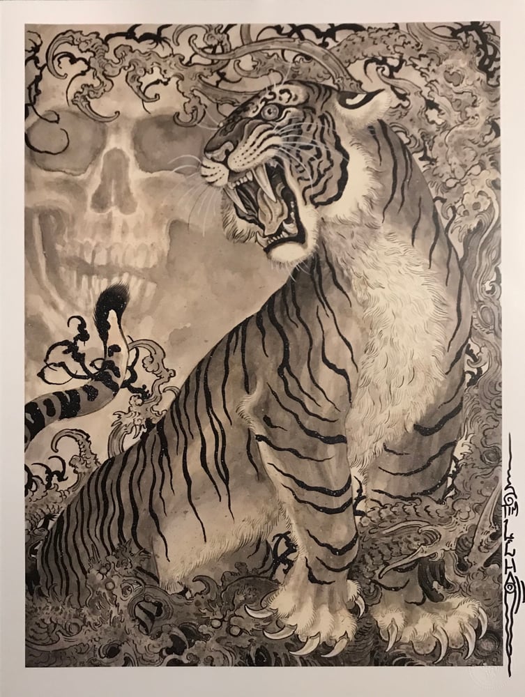 Image of Tim Lehi “Tiger Dragon Woods” Signed Poster