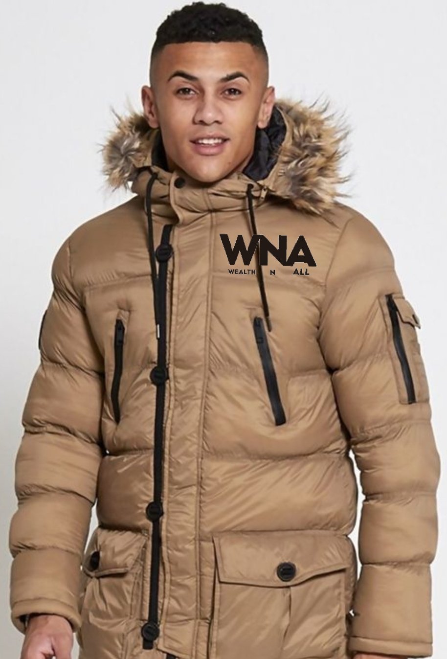 Image of WealthNAll Mocha Parka Bubble Coat