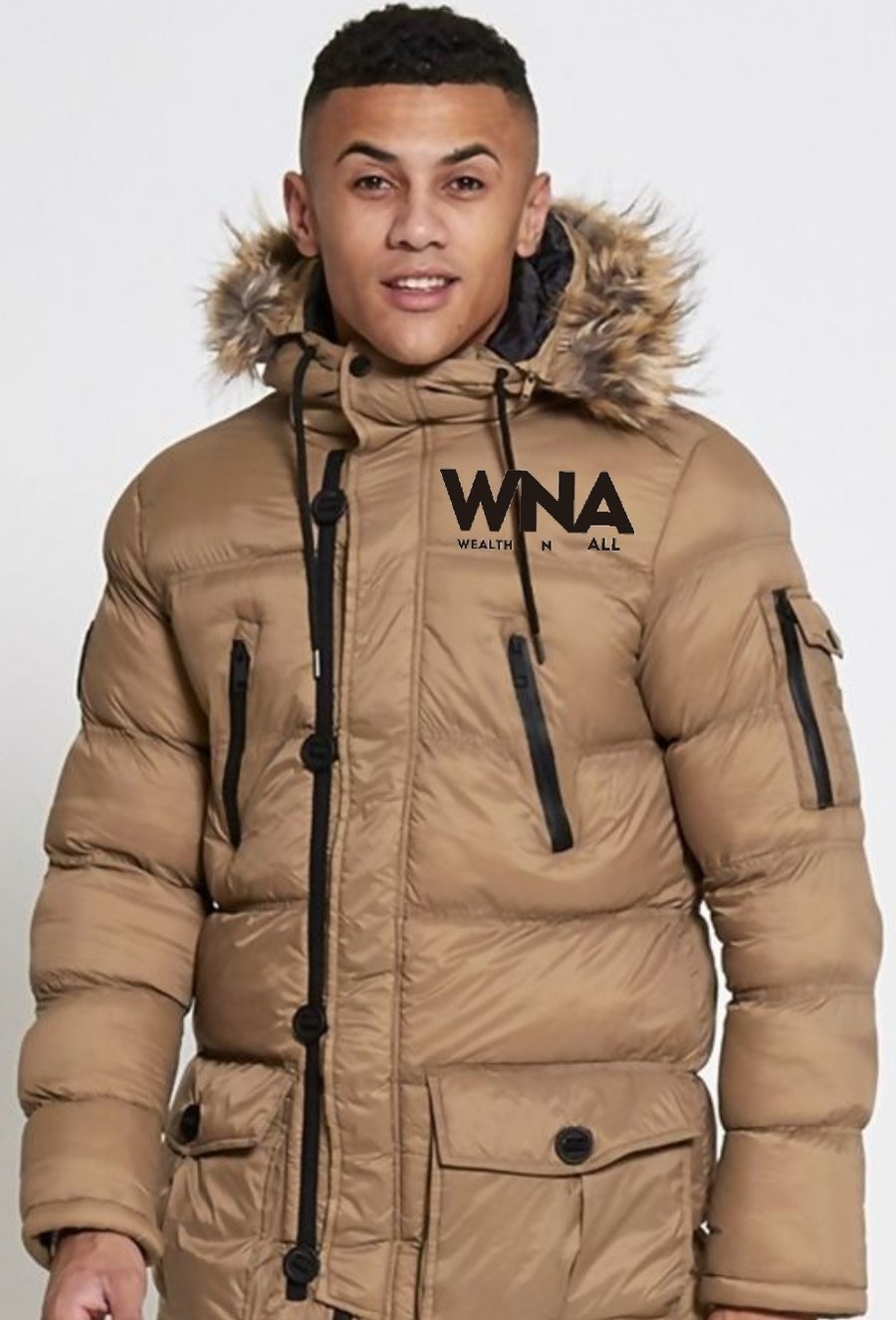 Image of WealthNAll Mocha Parka Bubble Coat