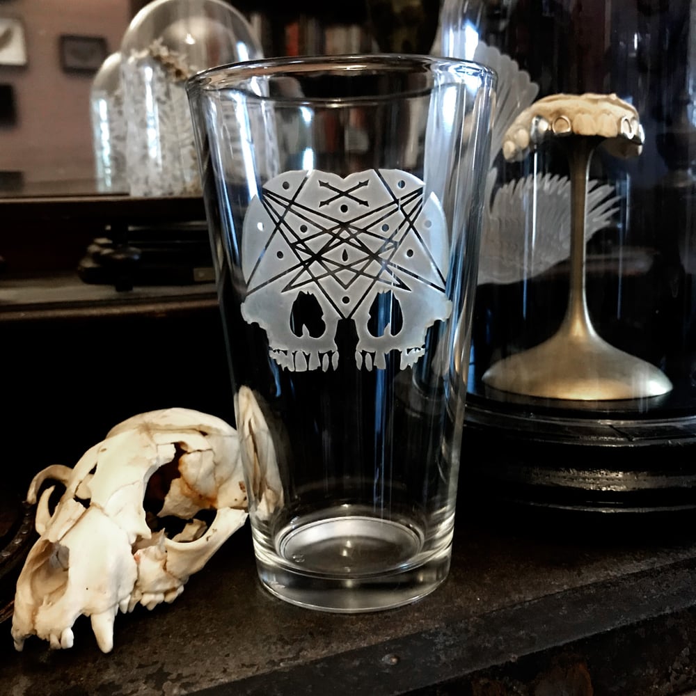 Image of Conjoined Skull Glass