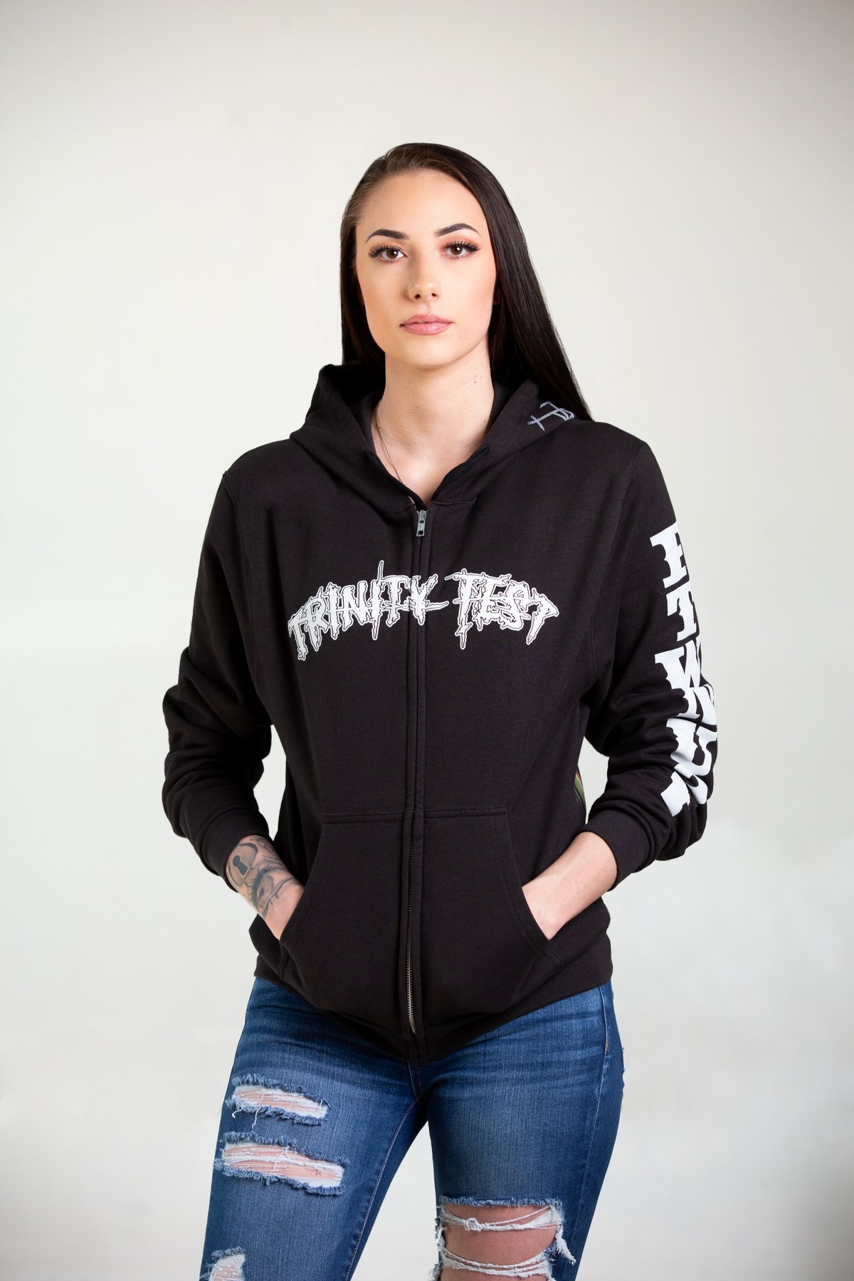 Image of TRINITY TEST FULL COLOR, ZIP UP, HOODIES - ALMOST SOLD OUT!!!